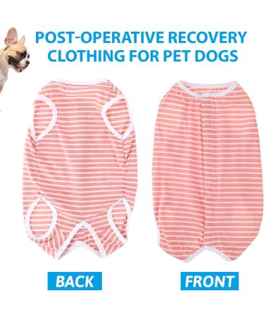 WLLHYF After Surgery Dog Recovery Onesie Comfortable Puppy Post Neuter Surgery Shirt Cone Alternative Wound Protective Body Suit Clothes for Large Small Dogs (Pink White Stripe) (Small) - Buy Online on GoSupps.com