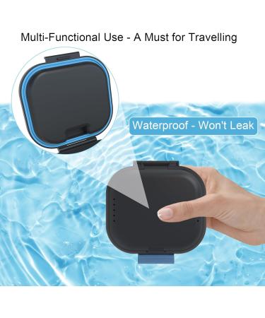 BVN Leakproof Denture Cup Upgraded Carrying Storage Denture Cup for Soaking Dentures Denture Bath Box with Filter Travel Retainer Cleaning Case (Black+Blue). - Buy Online on GoSupps.com