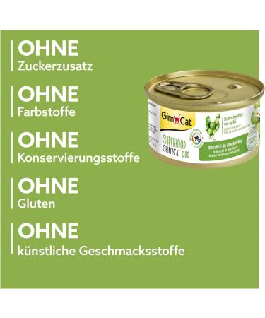 Gimcat Superfood Shinycat Duo Chicken & Apple - Sugar-Free Cat Food for Adults - 24 Cans (70g Each) - Buy Online on GoSupps.com