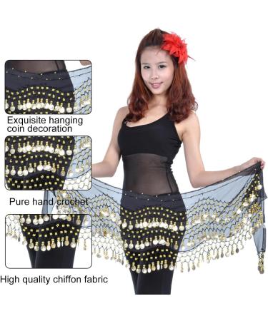 JTKREW Women's Belly Dance Belt with Coins | Chiffon Hip Scarf & Coin Scarf - Perfect for Costumes - Buy Online on GoSupps.com