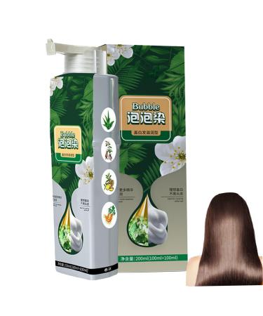 Natural Herbal Hair Dye 100ml, Bubble Herbal Hair Dye, Herbal Hair Dye for Gray Hair Coverage, Brown Color