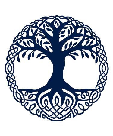 Lasting 1-2 Weeks Juice Ink Temporary Tattoo Semi Permanent for Adults Woman Yggdrasil the Tree of Life Vikings Symbol Odin Blue that Look Real Men Women Chest Neck Arm (4 Sheets)