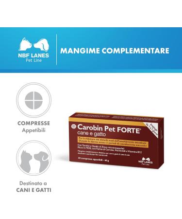 NBF Lanes Carobin Pet Forte Dog Cat 30 Appetizing Tablets Reduction of Acute Intestinal Absorption Disorders Acute Diarrhea Convalescence - Buy Online on GoSupps.com