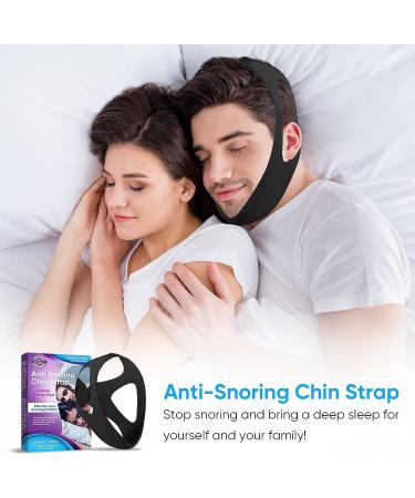 Adjustable Anti Snoring Chin Strap - Effective Solution to Stop Snoring - Unisex Black Design - Buy Online on GoSupps.com