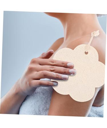 FRCOLOR 4pcs Flower Shaped Loofah Sponge Set - Cotton Body Wash Scrubber & Bathing Pouf - Light Yellow Bath Accessories for Gentle Skin Care - Buy Online on GoSupps.com