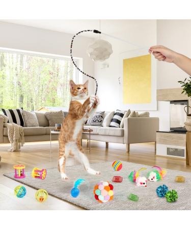 37 PCS Interactive Cat Toy Set with Tunnel, Feather Teaser, Bell, and More for Indoor Cats - Catnip Variety Pack for Kittens - Buy Online on GoSupps.com