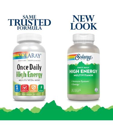 Solaray Once Daily High Energy Multivitamin - 180 VegCaps | Boost Your Energy & Wellness - Buy Online on GoSupps.com