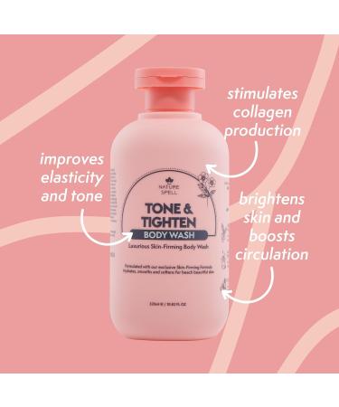 Nature Spell Tone & Tighten Body Wash 320ml - Skin-Firming Shower Gel Hyaluronic Acid Ginseng Extract & Plant Collagen - No SLS 100% Vegan Made in the UK - Buy Online on GoSupps.com