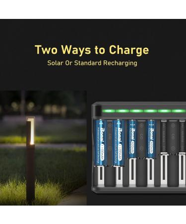 BONAI AA Rechargeable Batteries - 1100mAh NiMH for Solar Lights - Pre Charged 20 Pack - High Capacity Double-A Batteries - Buy Online on GoSupps.com