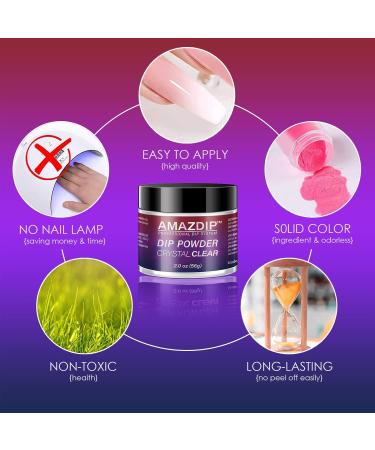 AMAZDIP Dip Powder Clear Color 2oz - Perfect for French Nail Art | Salon & DIY at Home - Buy Online on GoSupps.com