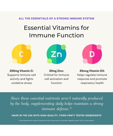 VitaminIQ Immune Support Supplement with Vitamin C and Zinc Sambucus Elderberry Vitamin D3 Glutathione Echinacea Capsules - Natural Immune Booster Herbal Supplements - Vegan Gluten-Free (60ct) - Buy Online on GoSupps.com