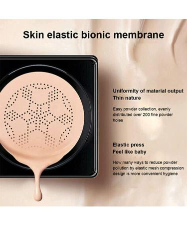 Wonderninelife Beauty Cream Base Mushroom Head Air Cushion Cc Cream Beauty Clear Cover Beauty Cream Long Lasting Moisturizing Oil Control (Lvory White-A) - Buy Online on GoSupps.com