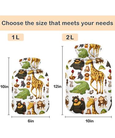 Naanle Giraffe Hot Water Bottle - 1L Transparent Heat & Cold Therapy | Pain Relief for Hands & Feet | Ideal for Bed Use - Buy Online on GoSupps.com