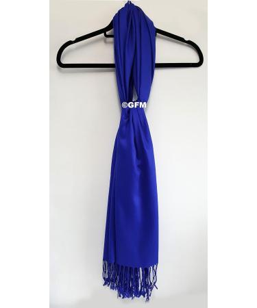 GFM Smooth Shiny Pashmina Style Scarf in Royal Blue - L9 Collection - Buy Online on GoSupps.com
