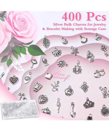 400 Pcs Wholesale Silver Charms for Jewelry Making - Tiny Assorted Tibetan Metal Pendants for DIY Bracelets and Necklaces - Buy Online on GoSupps.com