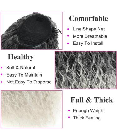 30 Long Curly Drawstring Ponytail Extension - Synthetic Hairpiece in MTgrey# - Women's Hair Extension - Buy Online on GoSupps.com