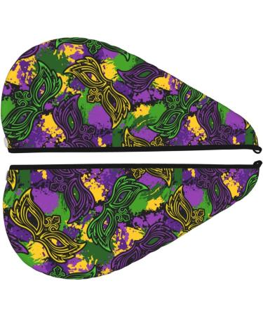 Mardi Gras7 Microfiber Hair Towel - Soft Super Absorbent Quick Dry Wrap for Long Curly & Thick Hair - Coral Velvet Hair Cap for Women - Buy Online on GoSupps.com