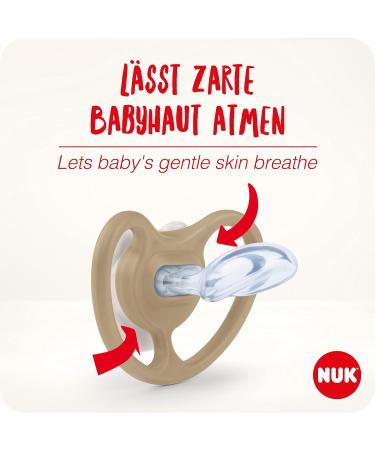 Nuk Space Schnuller for 18-36 Months | BPA-Free Silicone Pacifier | Disney Mickey Mouse | Extra Ventilation | Gray & Pink | 2 Pack & Space Day & Night Baby Casing for 0-6 Months - Buy Online on GoSupps.com