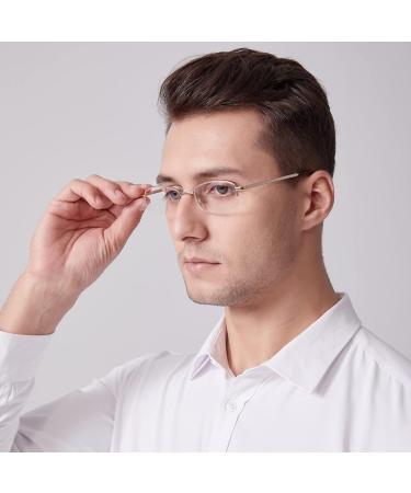 2 Pack Folding Half Frame Metal Reading Glasses - Stylish & Portable | Shop Now - Buy Online on GoSupps.com