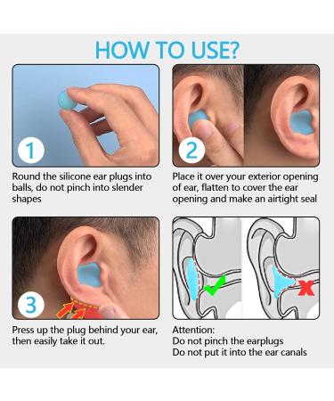 ACVVIP Silicone Ear Plugs - 24 Reusable Noise Canceling Earplugs for Sleeping & Travel - Soft Light Blue with Carrying Box - Buy Online on GoSupps.com