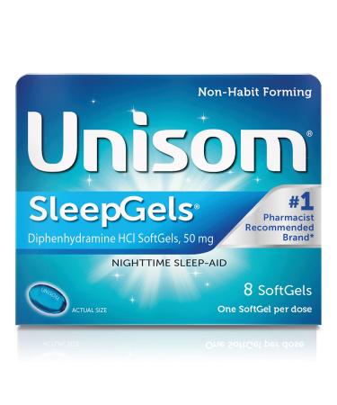 Unisom SleepGels Nighttime Sleep-aid Diphenhydramine HCI 50 mg 8 SoftGels