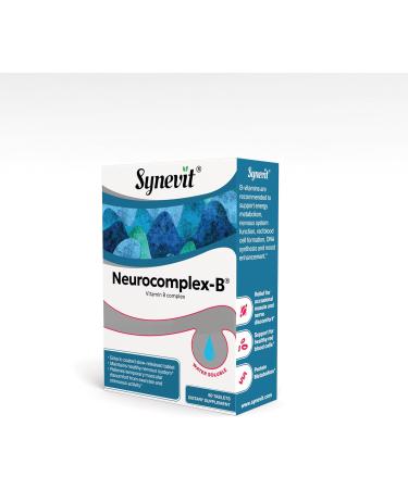 Synevit Neurocomplex-B Slow-Release B Complex Vegan Supports Energy Nerve Function & Mood Balance | 60 Tablets - Buy Online on GoSupps.com