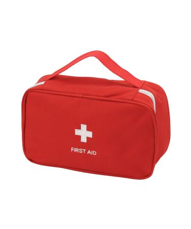 TOPASION Portable Empty First Aid Kit Bag  Travel Medicine Pouch  Small Medical Bag (Red)