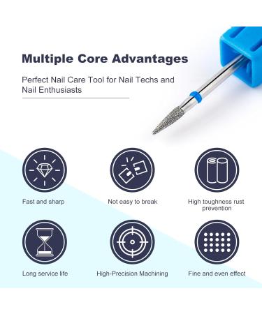 BNG Diamond Nail Drill Bit Cuticle Remover Professional 3/32" Electric Nail File for Acrylics Gels Nail Art Cleaning Cuticle Bit Nail Drill Manicure Pedicure Salon Tool Medium - Buy Online on GoSupps.com