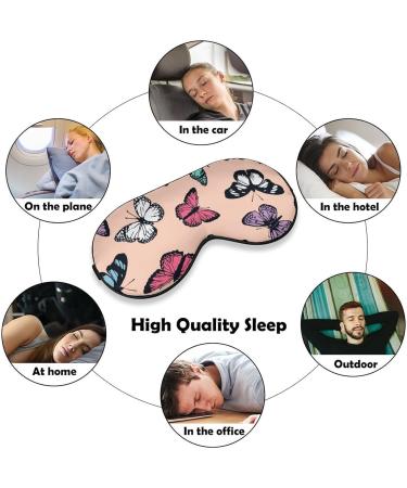 Cute Butterfly Pattern Sleep Mask - Adjustable Strap, Blocks Light for Travel, Men & Women - Buy Online on GoSupps.com