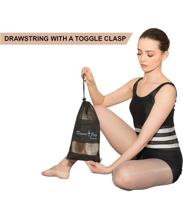 DanceJoy Women's Mesh Pointe Shoe Bag - Ideal Ballet Dance Accessory Bag in Black - Buy Online on GoSupps.com