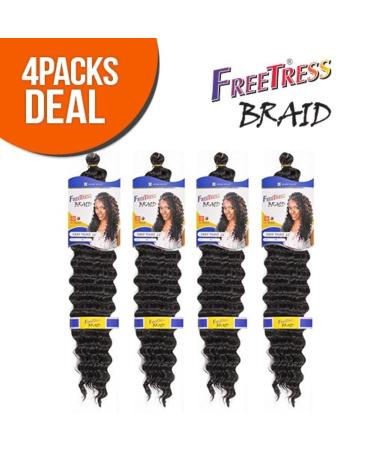 FreeTress Deep Twist Bulk 22 Synthetic Hair Braids - 22 Inch 4-Pack 1B - Buy Online on GoSupps.com