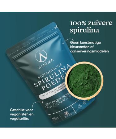Aligma Organic Spirulina Powder 500 Grams Super Green Powder Packed with Nutrients and Vitamins Resealable Packaging 500 GRM 5000 - Buy Online on GoSupps.com