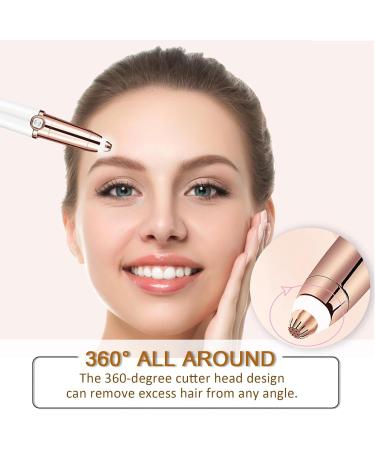 Rechargeable Eyebrow Hair Remover & Nose Trimmer with Light - Painless, Portable Hair Removal for Women, Men, Girls - Glitter White - Buy Online on GoSupps.com