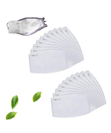 20pcs Activated Carbon Filter 5 Layers Anti Haze Dust Filters for Cotton Cover of Mouth Face Insert Replaceable Filters PM2.5 Filter Paper Protective for Outdoors