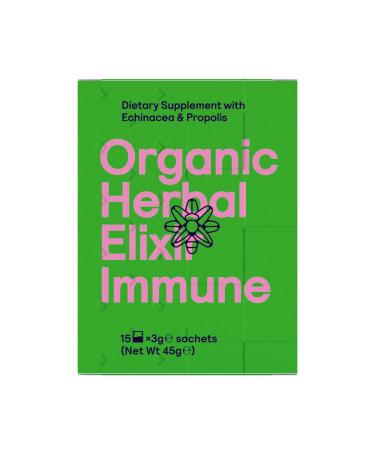 Symbeeosis Organic Herbal Elixir Immune with Propolis & Echinacea Natural Support for The Immune System - 15 sachets x 3g