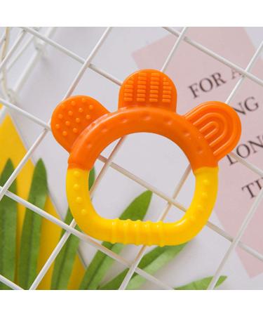 PREMYO Silicone Teething Ring for Babies - Cooling Relief BPA-Free & Soft - Reduces Teething Pain - Orange Yellow - Buy Online on GoSupps.com