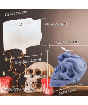 3D Snake Skull Candle Mold - Silicone Resin Mold for Homemade Aromatherapy Candles, Wax Making, Polymer Clay DIY Craft - Buy Online on GoSupps.com