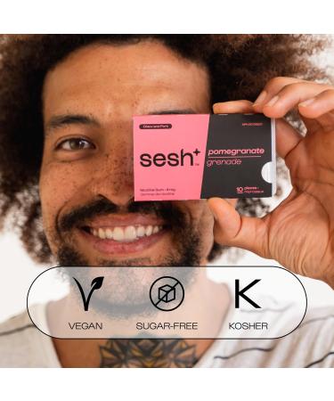 Sesh+ Quit Smoking Aid Nicotine Gum smoking cessation aid 2mg Pomegranate 30 Pieces 3 Pack - Buy Online on GoSupps.com