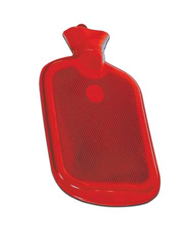 GIMA Hot Water Bottle 100% Rubber - Pain Relief & Muscle Cramp Relief | 2 Laminated Sides | Ideal for Cold Weather | Red 28601 - Buy Online on GoSupps.com