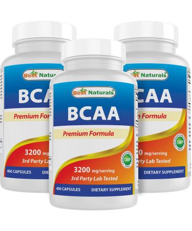 Best Naturals BCAA 3200 mg per Servings 400 Capsules (Pack of 3)