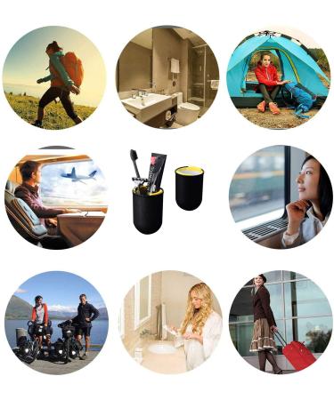 Portable Toothbrush Case - Creative 4-in-1 Organizer for Travel & Home - High-Capacity Holder for Toothbrushes - Black/White - Buy Online on GoSupps.com