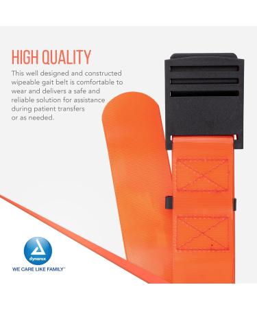 Dynarex Wipeable Gait Belts Ensures Safe Patient Transfer & Physical Therapy Plastic Buckle Orange Individually Packaged in Bags 1 Case of 10 Dynarex Wipeable Gait Belts - Buy Online on GoSupps.com