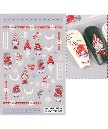 JMEOWIO 6 Sheets Christmas Nail Art Stickers Decals Self-Adhesive Winter Holiday Cute Red Nail Supplies Nail Art Design Decoration Accessories - Buy Online on GoSupps.com