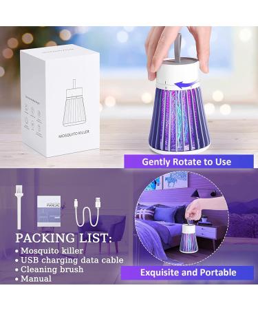TAHNYC Bug Zapper UV Light Mosquito Killer Indoor Outdoor Portable Fly Zapper USB Rechargeable Mosquito Trap with Hanging Hoop for Patio Backyard Garden Camping - Buy Online on GoSupps.com