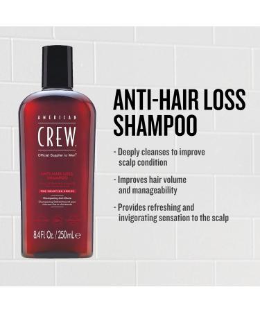 American Crew - Anti Hairloss Shampoo - Anti-Hair Loss Shampoo for Men - Care for Fragile Hair - Daily Refreshing Hair Care - Vegan Formula Shampoo - 250 ml - Buy Online on GoSupps.com