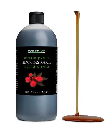Greenive - Jamaican Black Castor Oil - 100% Pure - Exclusively on Amazon (32 Ounce) 32 Fl Oz (Pack of 1)