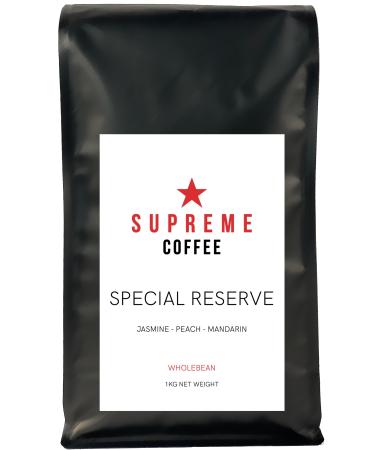 SUPREME COFFEE - Special Reserve | Whole Bean | Medium Roast | Arabica Specialty Coffee | Ethiopian Origin | Ethical & Carbon Neutral | 1 Kg