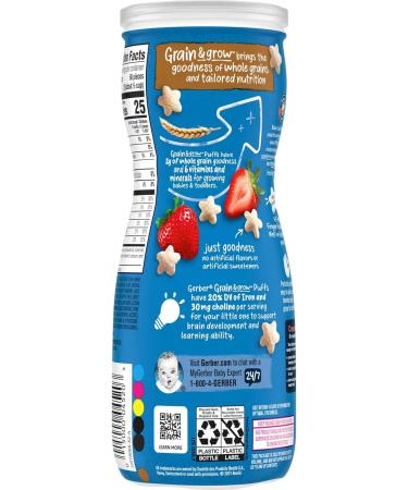 Gerber Graduates Puffs Strawberry Apple 1.48 oz - Healthy Toddler Snack - Buy Online on GoSupps.com