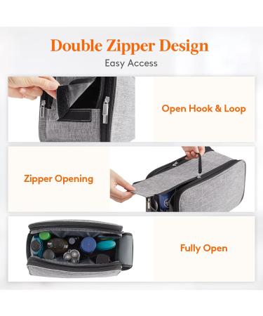 Lifewit Large Grey Men's Travel Toiletry Bag | Water-Resistant Dopp Kit with Double Zippers for Full Size Toiletries and Shaving Accessories - Buy Online on GoSupps.com