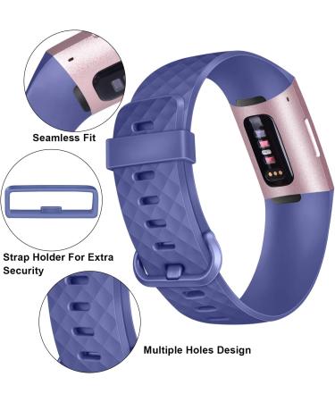 Pack of 3 Silicone Bands for Fitbit Charge 4/3 (Large, Black/Navy Blue/Slate Grey) - Replacement Wristbands for Women Men - Fits 7.1-8.7 Wrists - Compatible with Charge 3 SE - Tracker Not Included - Buy Online on GoSupps.com